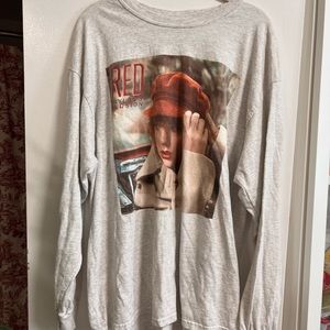 TAYLOR SWIFT Red Taylor’s Version Long Sleeve T Shirt - TEE, RED TV MERCH